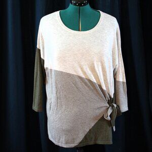 Side-tie Colorblock Sweater